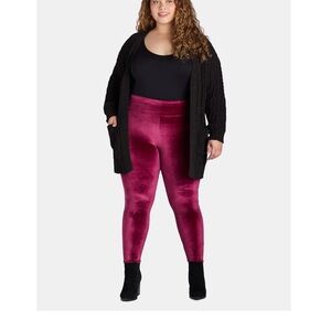 Terra & Sky Women’s Plus Velvet Leggings Size 3x NWT